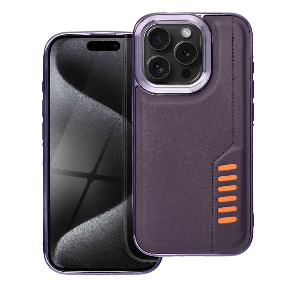 Aizsargvāciņš iPhone 15 Pro dark – MILANO, violets — attēls 2