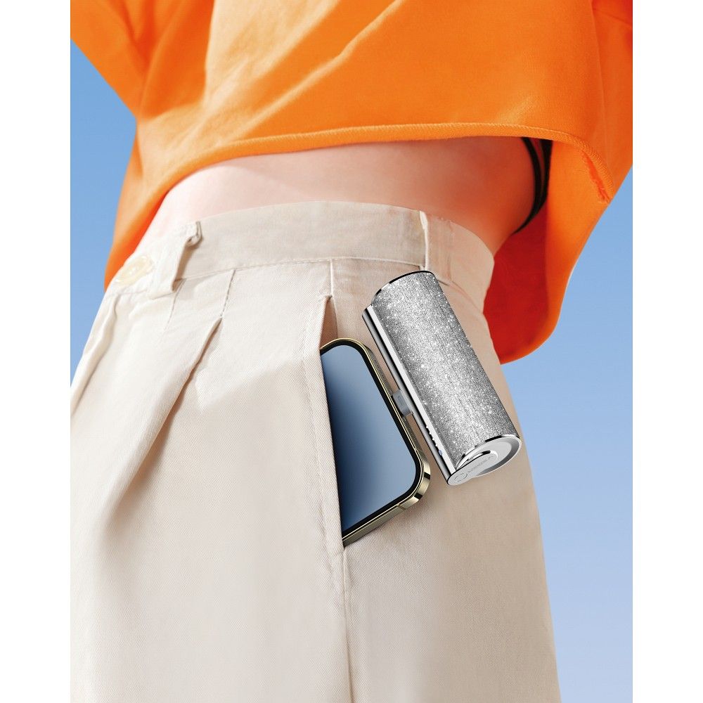 Ārējais akumulators VEGER powerbank 5 000 mAh with built-in connector Type C PD QC3.0 2,4A 12W PlugOn (W0573) silver — attēls 4