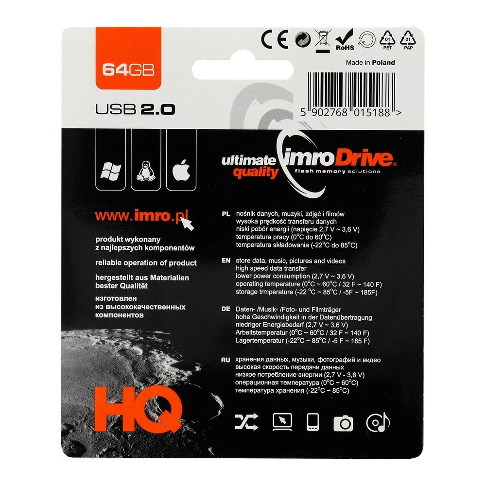 USB zibatmiņa IMRO pendrive AXIS 64GB USB2.0 — attēls 2