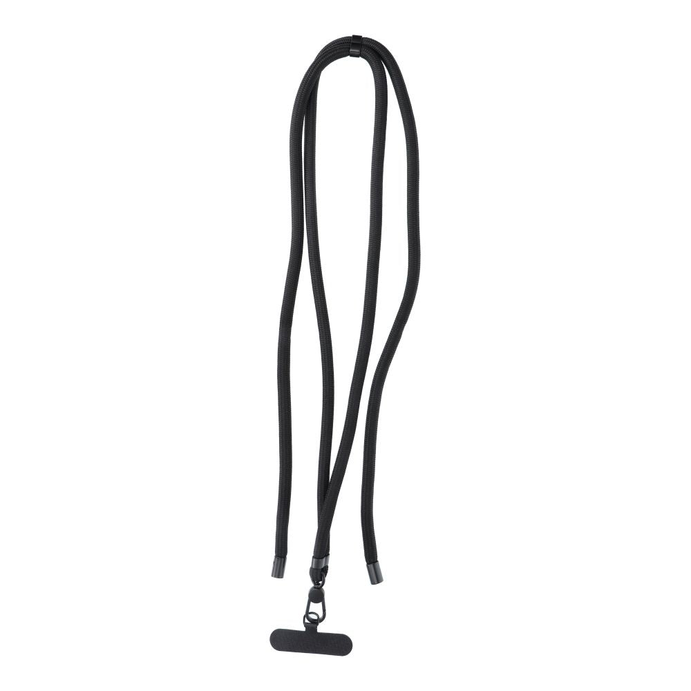 SWING (8mm) pendant for the phone with adjustable length / cord length 165cm (max 82.5cm in the loop) / on the shoulder or neck - black — attēls 2