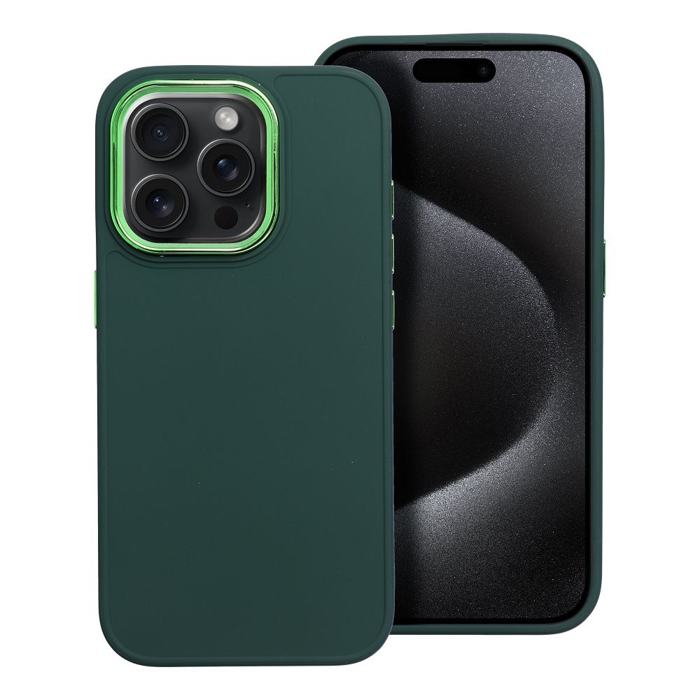 Aizsargvāciņš iPhone 15 Pro – FRAME, zaļš