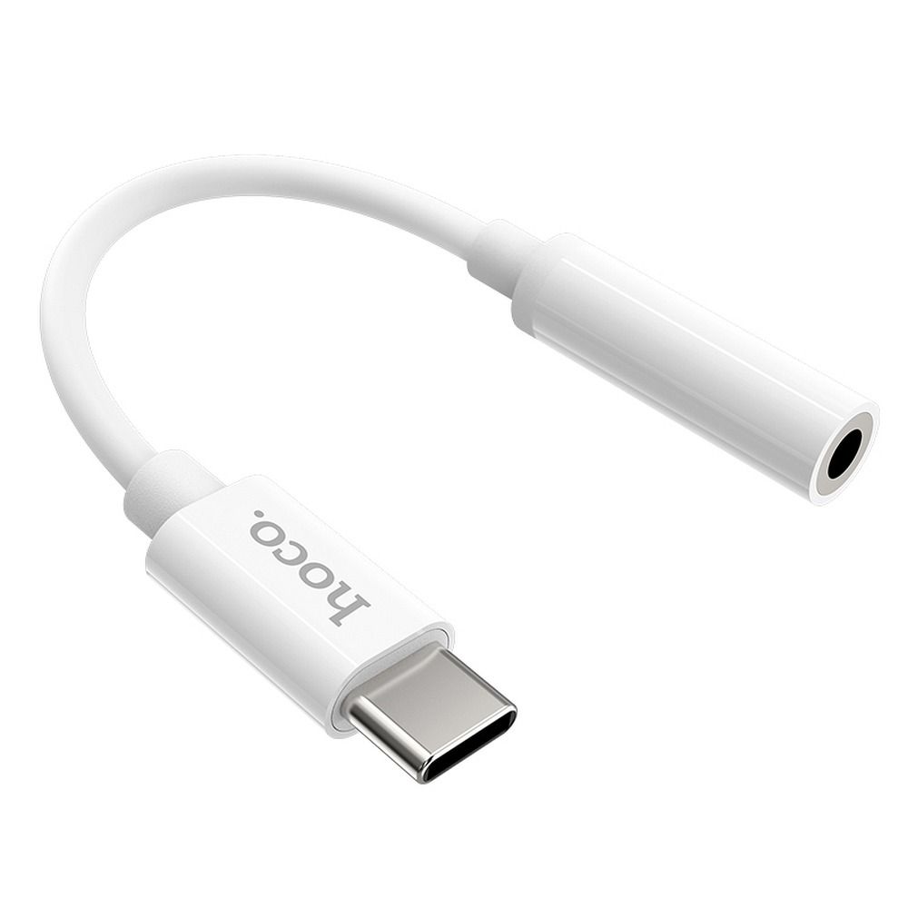 Adapteris HOCO adapter AUX Type C to Jack 3,5 mm LS30 white — attēls 2