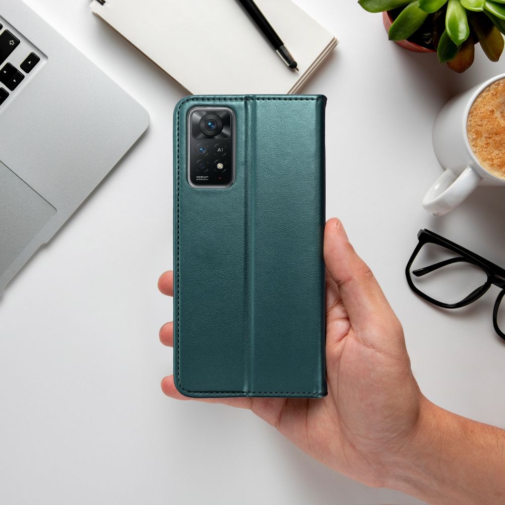 Aizsargvāciņš Xiaomi 12T / 12T Pro – SMART MAGNETO, tumši zaļš — attēls 4