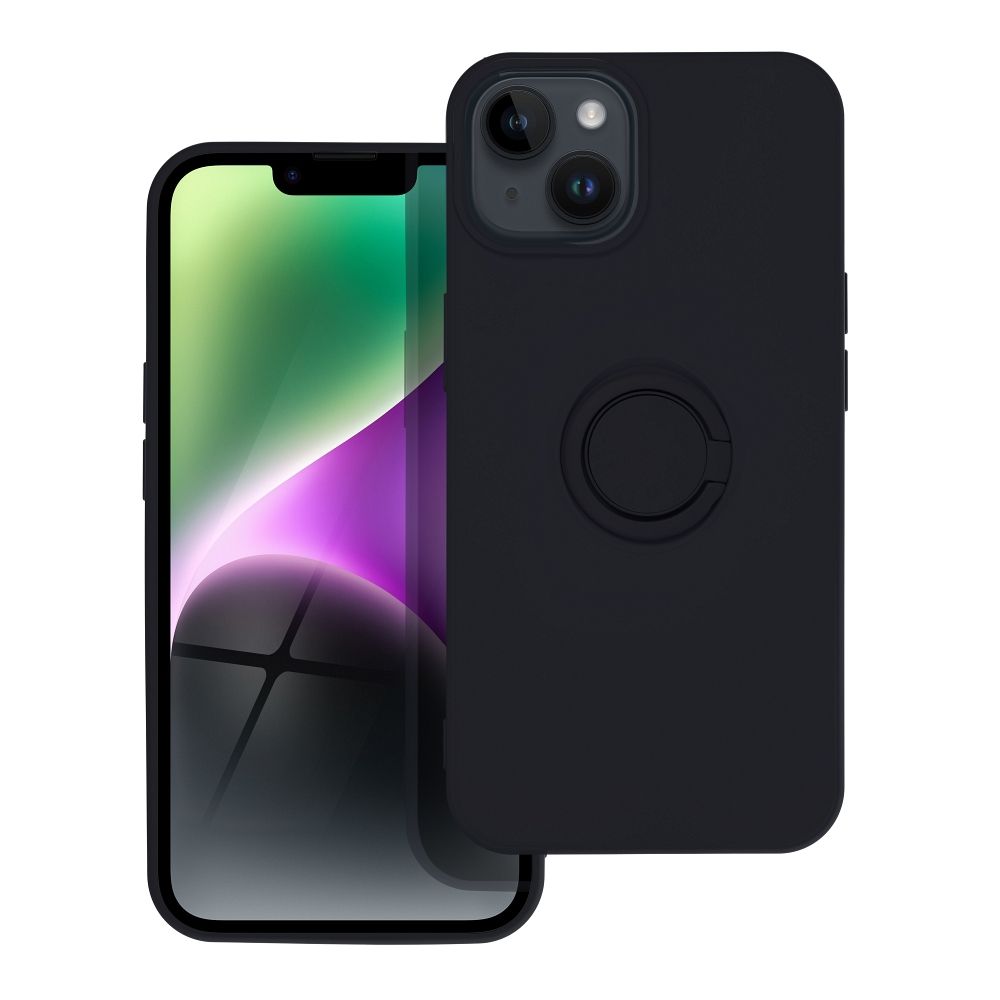 Aizsargvāciņš iPhone 14 – SILICONE RING, melns — attēls 2
