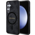 Guess 4G Ring Classic Logo MagSafe vāciņš Samsung Galaxy S24 Plus, GUHMS24MG4GFRK, melns