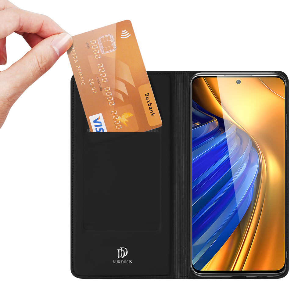 Aizsargvāciņš Xiaomi Poco F4 5G – Dux Ducis Skin Pro Holster Flip, melns — attēls 2