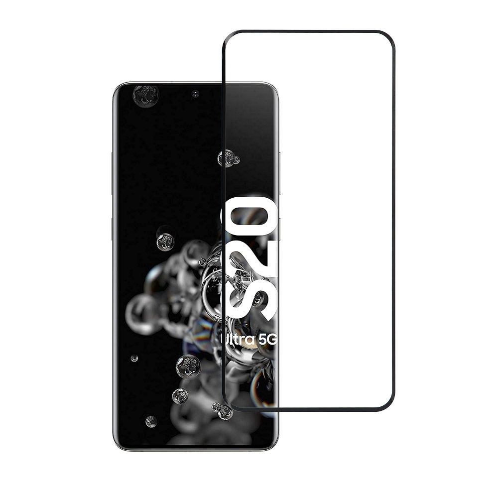 Aizsargstikls Samsung Galaxy S20 Ultra – Blue Star Full Face (full glue/small size) - black Tempered Glass Blue Star — attēls 2