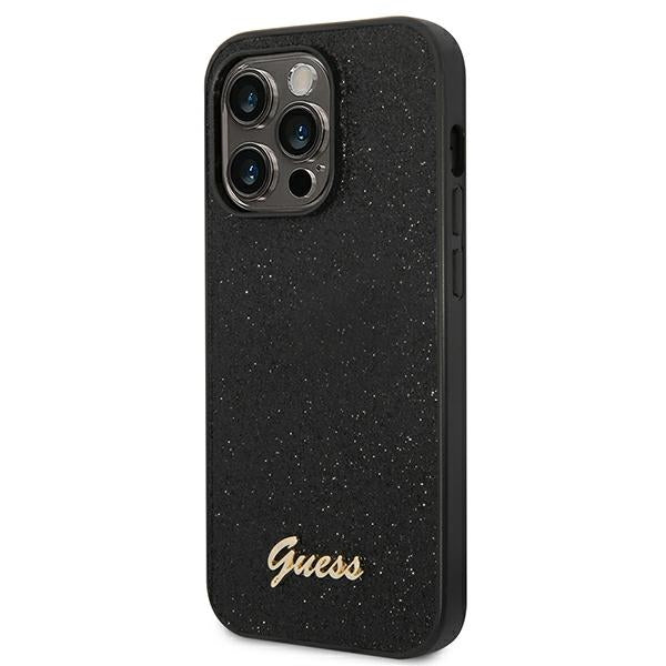 Aizsargvāciņš iPhone 14 Pro – Guess Glitter Script, melns — attēls 2