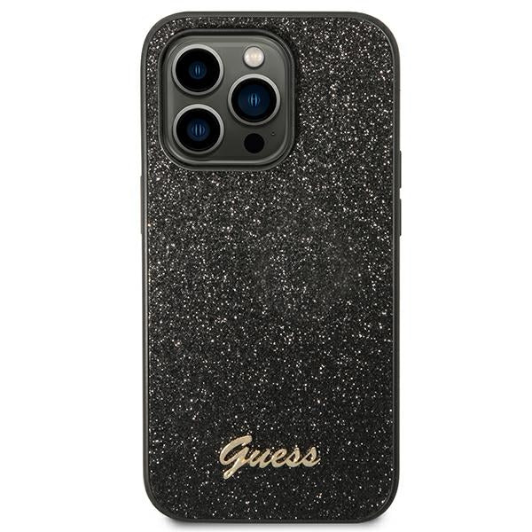 Aizsargvāciņš iPhone 14 Pro – Guess Glitter Script, melns — attēls 3