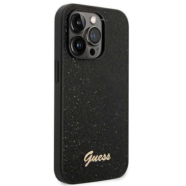 Aizsargvāciņš iPhone 14 Pro – Guess Glitter Script, melns — attēls 4