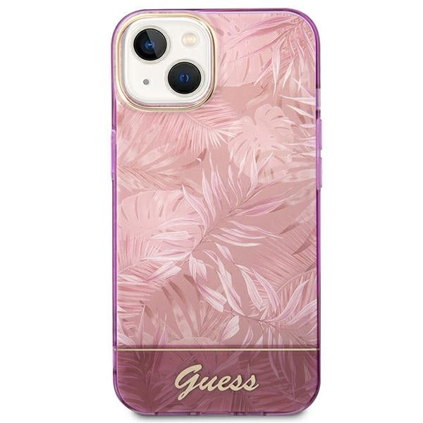 Aizsargvāciņš iPhone 14 Plus 6.7 "pink / pink hardcase Jungle Collection – Guess GUHCP14MHGJGHP — attēls 3