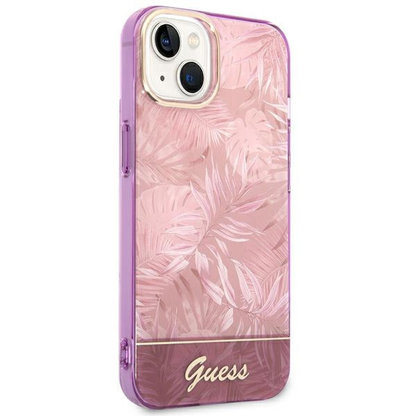 Aizsargvāciņš iPhone 14 Plus 6.7 "pink / pink hardcase Jungle Collection – Guess GUHCP14MHGJGHP — attēls 4
