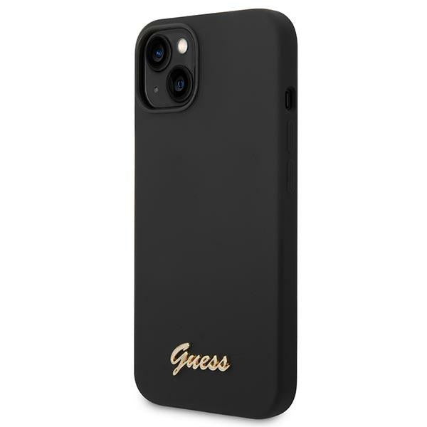 Aizsargvāciņš iPhone 14 Plus 6.7 "black / black hard case Silicone Vintage Gold Logo – Guess GUHCP14MSLSMK — attēls 2