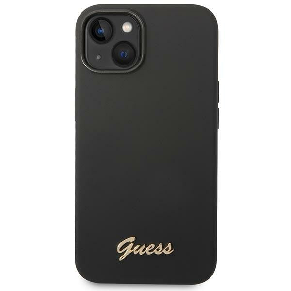 Aizsargvāciņš iPhone 14 Plus 6.7 "black / black hard case Silicone Vintage Gold Logo – Guess GUHCP14MSLSMK — attēls 3