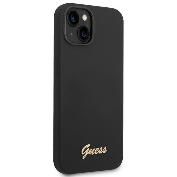 Aizsargvāciņš iPhone 14 Plus 6.7 "black / black hard case Silicone Vintage Gold Logo – Guess GUHCP14MSLSMK — attēls 4