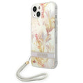 Aizsargvāciņš iPhone 14 Plus 6.7 "purple / purple hardcase Flower Strap – Guess GUOHCP14MHFLSU