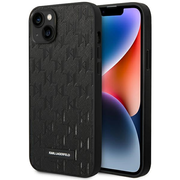 Aizsargvāciņš iPhone 14 Plus 6.7 "hardcase black / black Saffiano Mono Metal Logo – Karl Lagerfeld KLHCP14MSAKLHPK