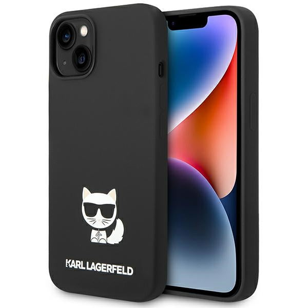 Aizsargvāciņš iPhone 14 Plus 6.7 "hardcase black / black Silicone Choupette Body – Karl Lagerfeld KLHCP14MSLCTBK