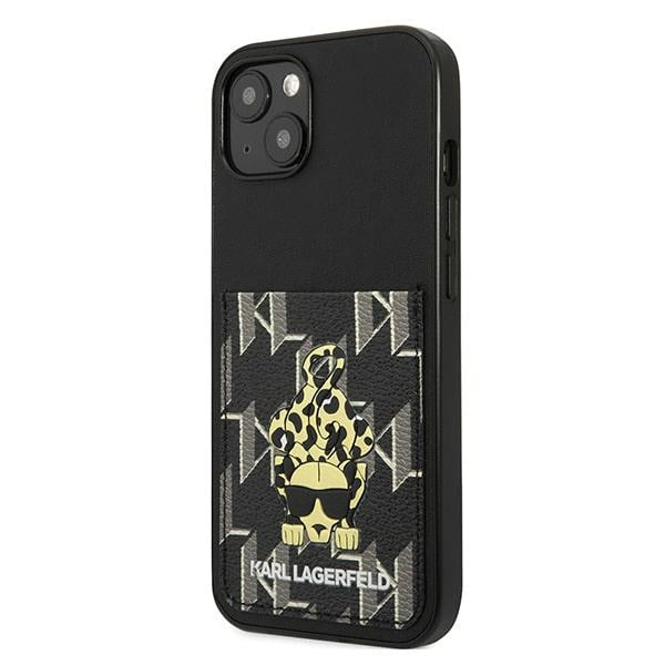 Aizsargvāciņš iPhone 13 – Karl Lagerfeld Karlimals Cardslot, melns — attēls 2