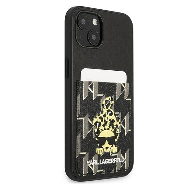 Aizsargvāciņš iPhone 13 – Karl Lagerfeld Karlimals Cardslot, melns — attēls 4