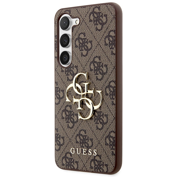 Aizsargvāciņš Samsung Galaxy S23 – Guess GUHCS23S4GMGBR brown/brown hardcase 4G Big Metal Logo (S911) — attēls 2