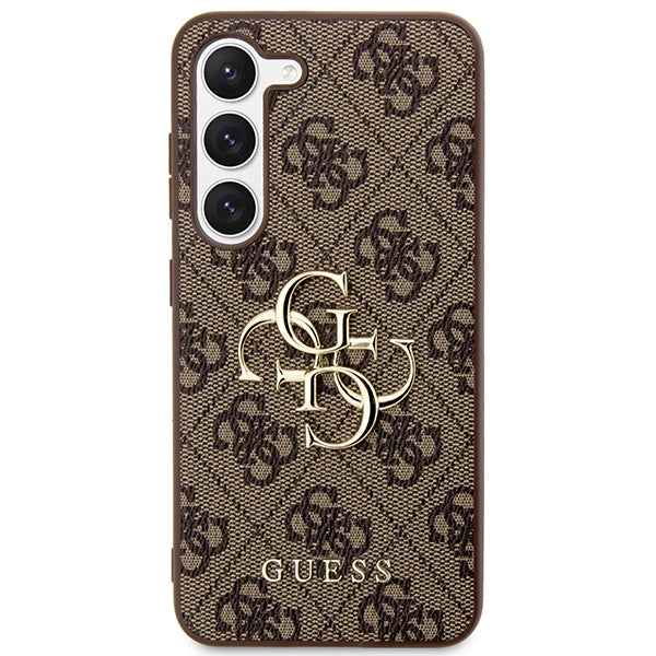 Aizsargvāciņš Samsung Galaxy S23 – Guess GUHCS23S4GMGBR brown/brown hardcase 4G Big Metal Logo (S911) — attēls 3