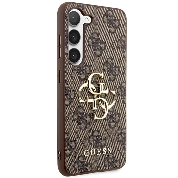 Aizsargvāciņš Samsung Galaxy S23 – Guess GUHCS23S4GMGBR brown/brown hardcase 4G Big Metal Logo (S911) — attēls 4