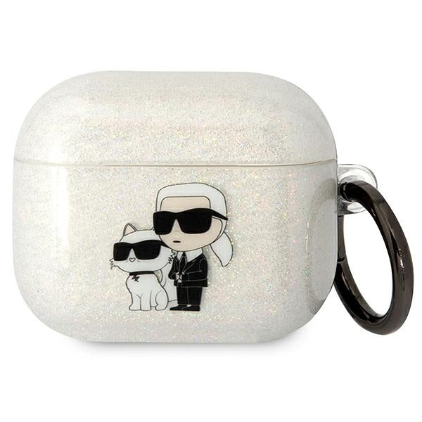 Austiņas Karl Lagerfeld KLA3HNKCTGT Airpods 3 cover transparent Gliter Karl&Choupette