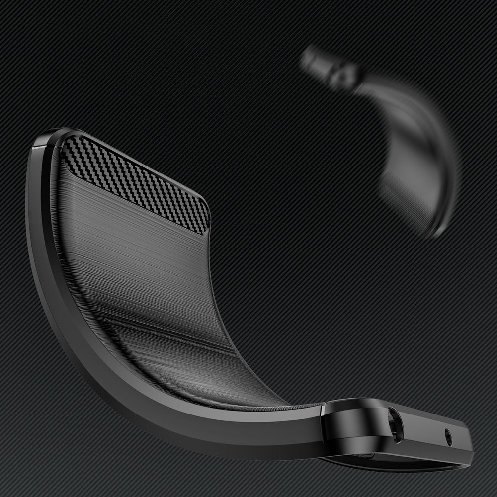 Aizsargvāciņš Honor Play 40 Plus / Honor X7a flexible – Carbon silicone carbon cover, melns — attēls 4