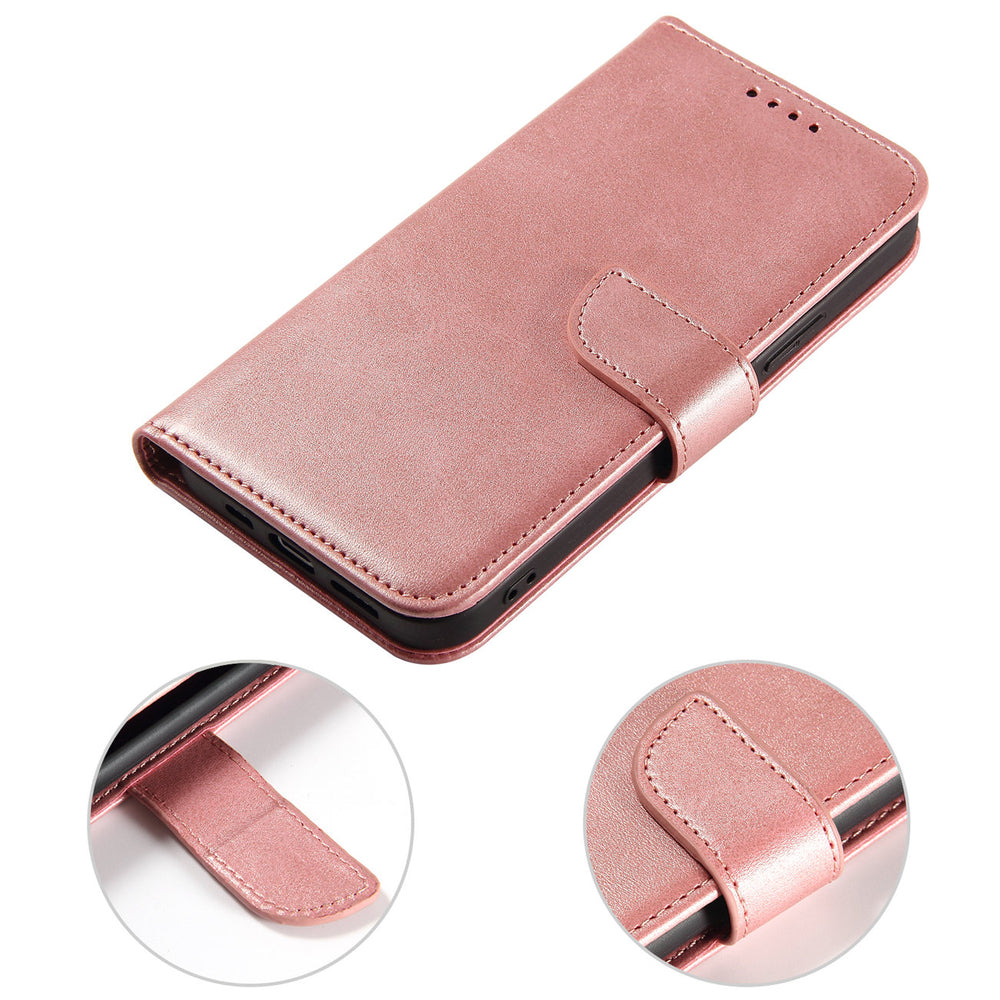 Aizsargvāciņš iPhone 15 Pro Magnet Case – Wallet with Stand, rozā — attēls 2