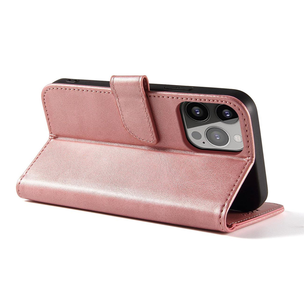 Aizsargvāciņš iPhone 15 Plus Magnet Case – Wallet with Stand, rozā — attēls 3