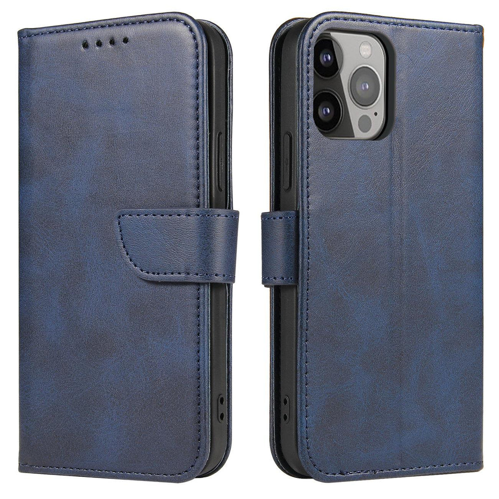 Aizsargvāciņš iPhone 15 Plus Magnet Case – Wallet with Stand, zils