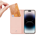 Aizsargvāciņš iPhone 15 Pro – Dux Ducis Skin Pro Wallet, rozā