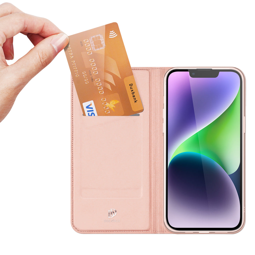 Aizsargvāciņš iPhone 15 Plus – Dux Ducis Skin Pro Wallet, rozā
