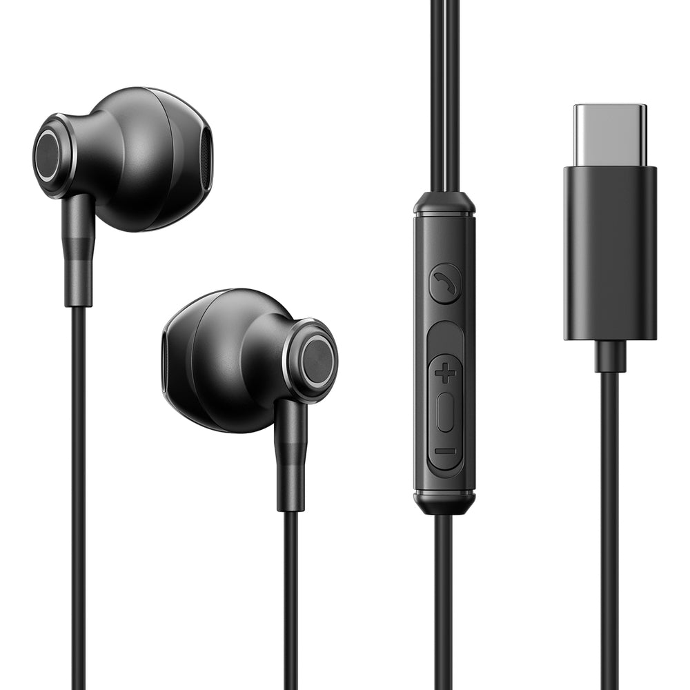 Austiņas Joyroom TYPE-C Series JR-EC07 USB-C in-ear headphones metal - black