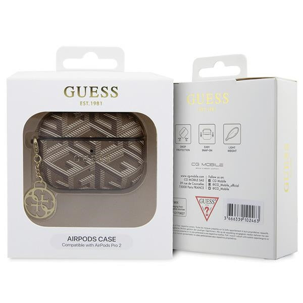 Austiņas Guess GUAP2PGCE4CW case for AirPods Pro 2 cover - brown GCube Charm — attēls 4