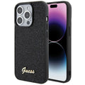 Aizsargvāciņš iPhone 15 Pro – Guess Disco Metal Script, melns