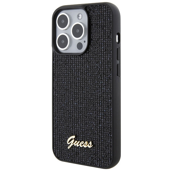 Aizsargvāciņš iPhone 15 Pro – Guess Disco Metal Script, melns — attēls 2