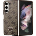 Aizsargvāciņš Samsung Galaxy Z Fold 5 – Guess Leather 4G Triangle Strass, brūns