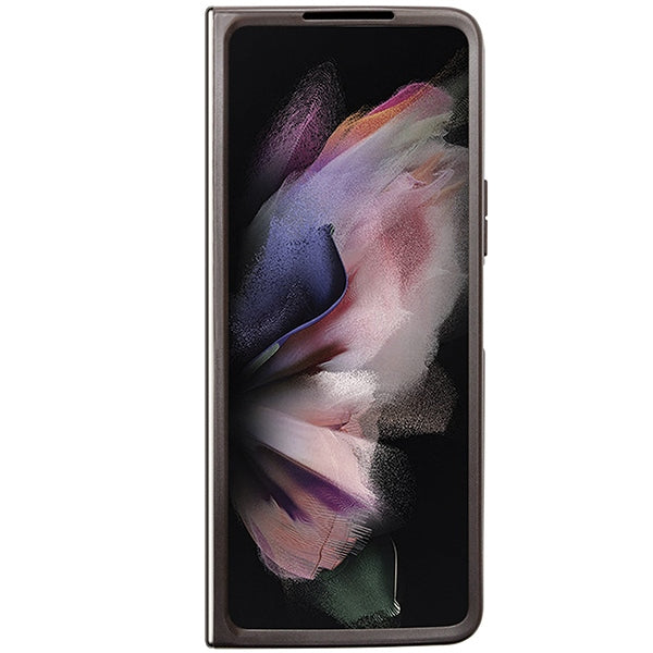 Aizsargvāciņš Samsung Galaxy Z Fold 5 – Guess Leather 4G Triangle Strass, brūns — attēls 4