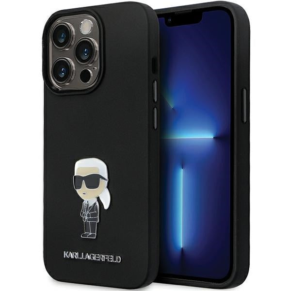 Aizsargvāciņš iPhone 14 Pro Max 6.7" - black – Karl Lagerfeld KLHCP14XSMHKNPK Silicone Ikonik Metal Pin