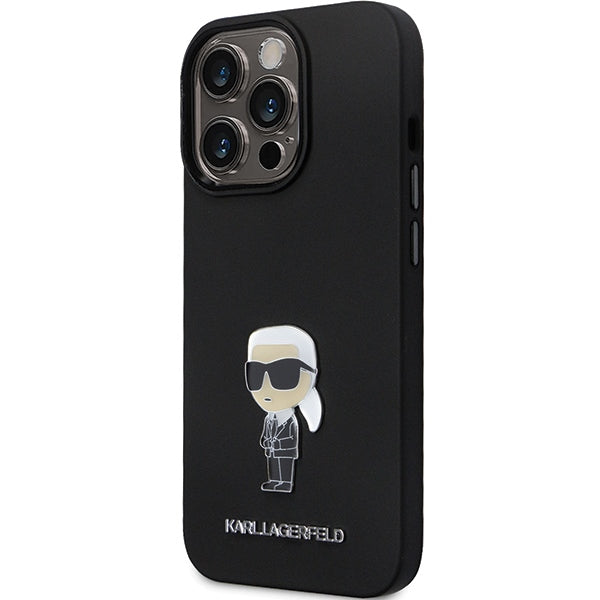 Aizsargvāciņš iPhone 14 Pro Max 6.7" - black – Karl Lagerfeld KLHCP14XSMHKNPK Silicone Ikonik Metal Pin — attēls 2