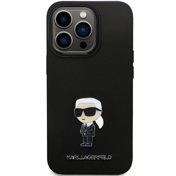 Aizsargvāciņš iPhone 14 Pro Max 6.7" - black – Karl Lagerfeld KLHCP14XSMHKNPK Silicone Ikonik Metal Pin — attēls 3