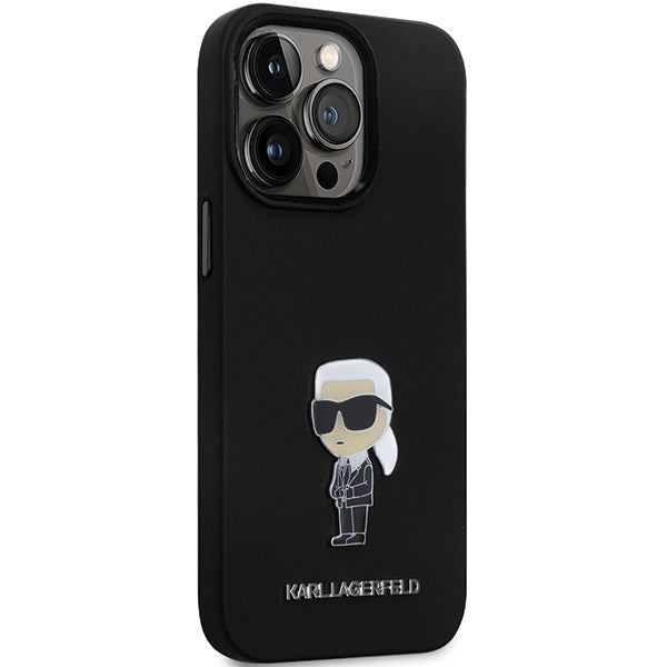 Aizsargvāciņš iPhone 14 Pro Max 6.7" - black – Karl Lagerfeld KLHCP14XSMHKNPK Silicone Ikonik Metal Pin — attēls 4