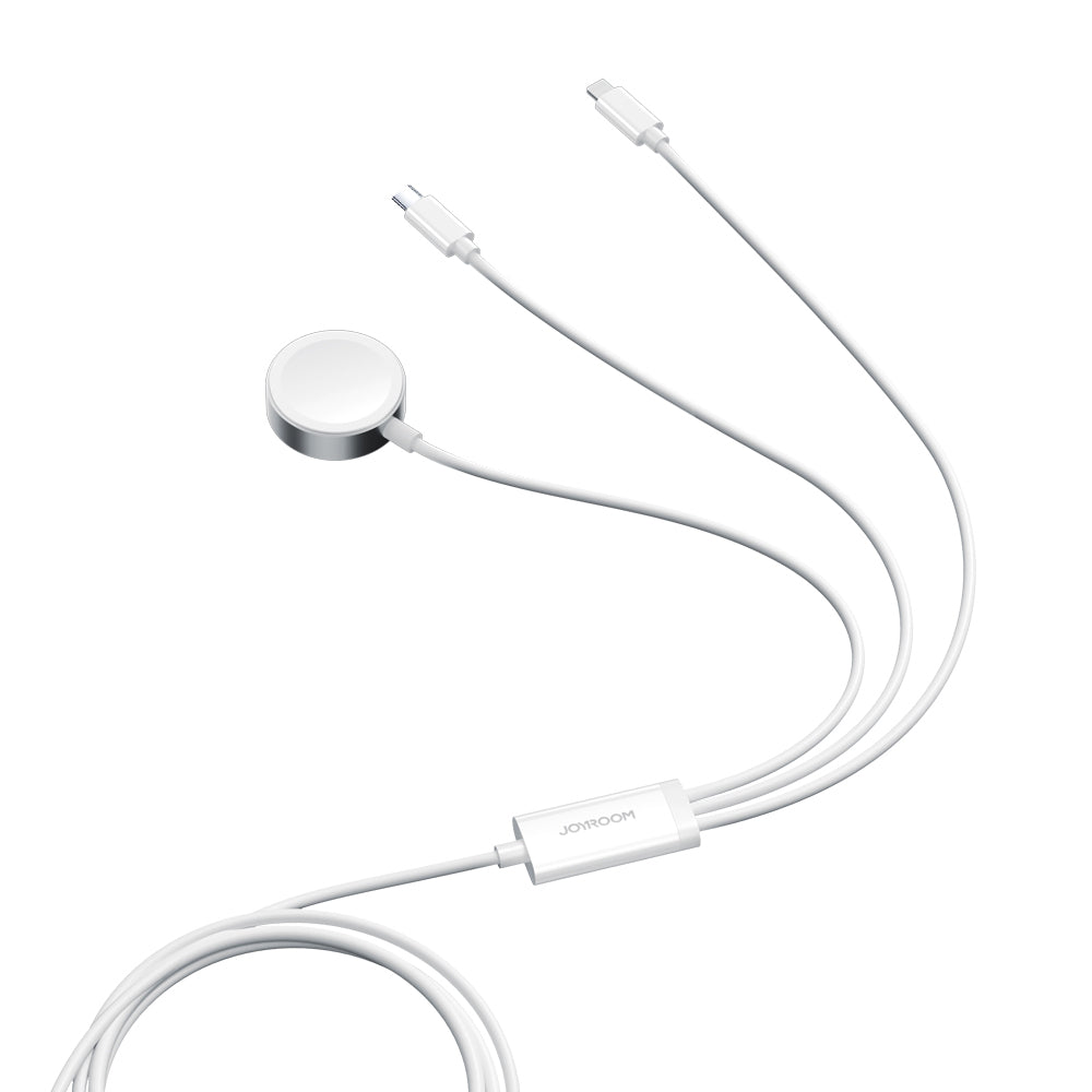 Kabelis Joyroom S-IW008 3-in-1 cable magnetic charger USB-A - Lightning/USB-C 1.2m - white — attēls 3