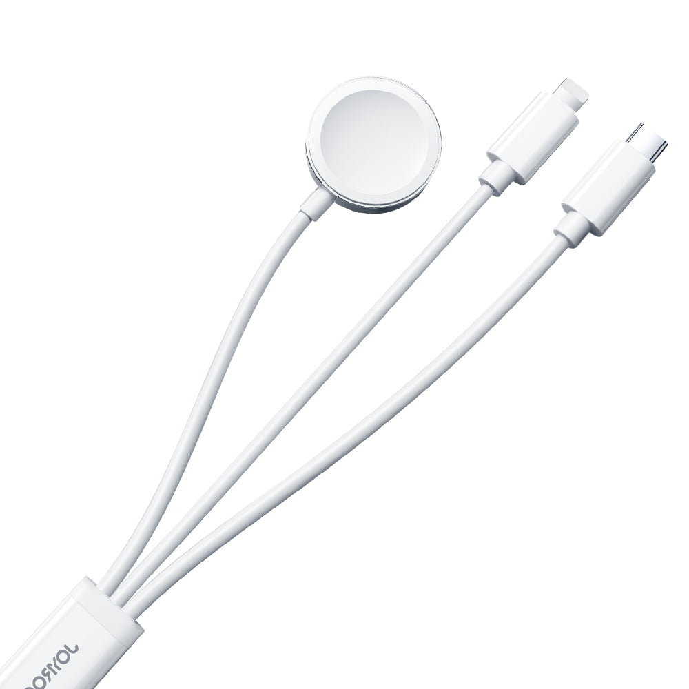 Kabelis Joyroom S-IW008 3-in-1 cable magnetic charger USB-A - Lightning/USB-C 1.2m - white — attēls 4