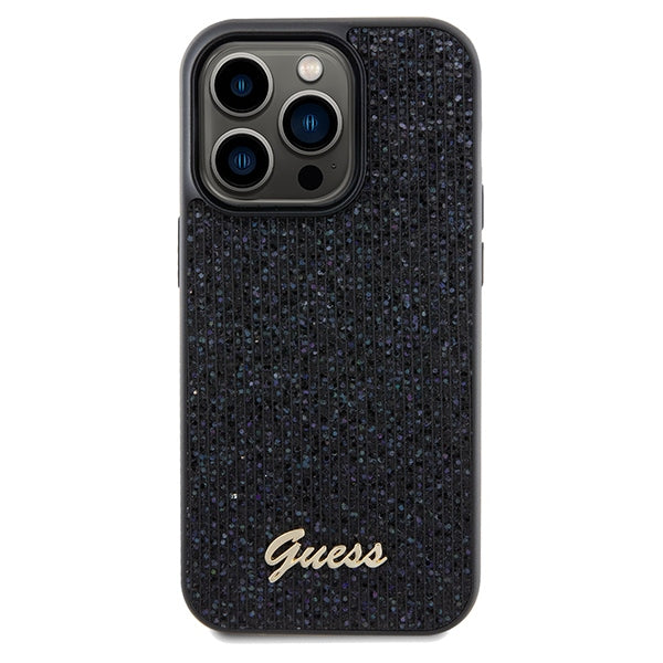 Aizsargvāciņš iPhone 14 Pro Max – Guess Disco Metal Script, melns — attēls 3