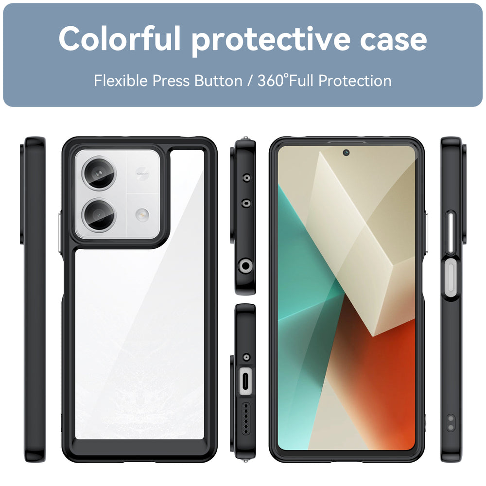 Aizsargvāciņš Xiaomi Redmi Note 13 Pro+ – Outer Space with gel frame, melns — attēls 2