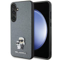 Aizsargvāciņš Samsung Galaxy S24 – Karl Lagerfeld KLHCS24SPSAKCMPG hardcase gray/gray Saffiano Karl & Choupette Metal Pin (S921)