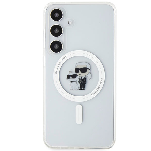 Aizsargvāciņš Samsung Galaxy S24 – Karl Lagerfeld IML Karl&Choupette MagSafe, caurspīdīgs — attēls 3